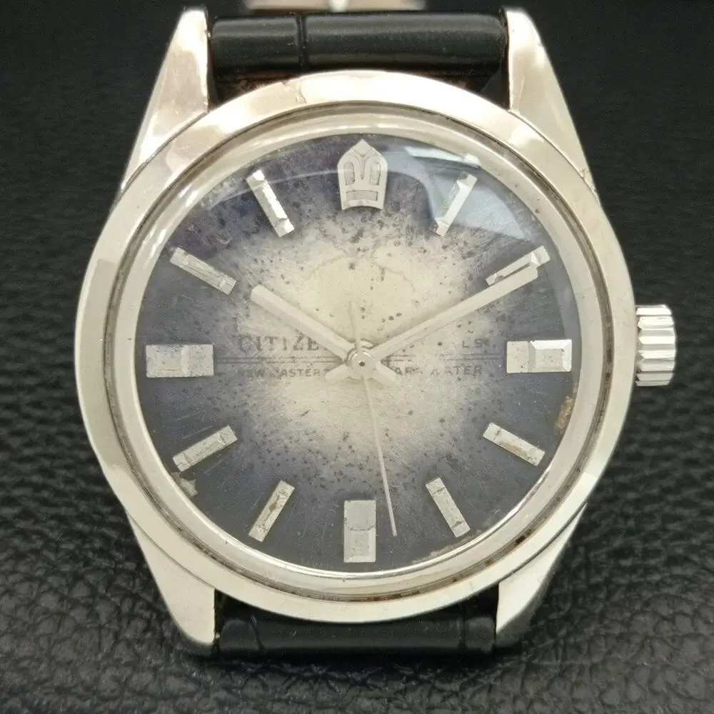 Vintage 1986 Citizen Manual Wound Mens Silver Watch & Silver accents